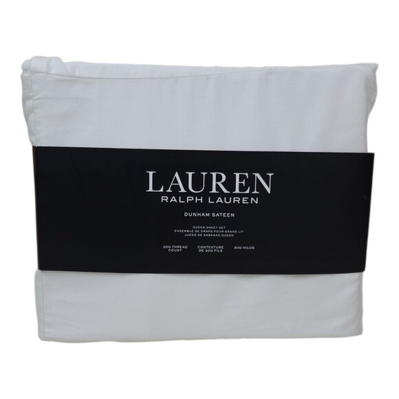 Lauren Ralph Lauren Queen Sheet Set 300 Thread Count Dunham Sateen 100% Cotton - Picture 7 of 7